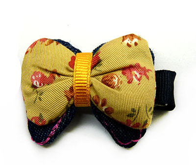 布艺花苞双层蝴蝶结压夹边夹 厂家直销