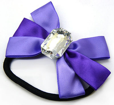 厂家直销复古绢布宝石蝴蝶结头绳发绳