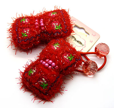 全国最低价一对装可爱毛绒温暖毛球珍珠吊坠发圈 发绳 皮筋