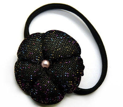 手工布艺金丝包花发圈 发绳皮筋 可爱头花厂家直销