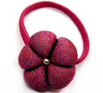 手工布艺金丝包花发圈 发绳皮筋 可爱头花厂家直销