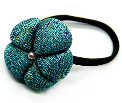 手工布艺金丝包花发圈 发绳皮筋 可爱头花厂家直销