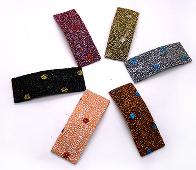 特价短款欧美流行小圆点多色发夹发饰头饰 布艺BB夹边夹一字夹