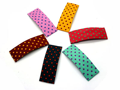 特价短款欧美流行小圆点多色发夹发饰头饰 布艺BB夹边夹一字夹