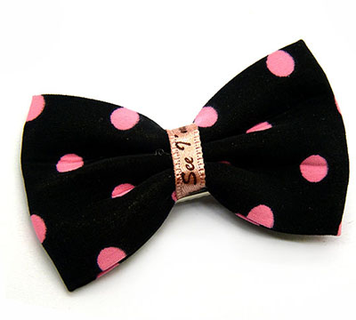 欧美时尚布艺蝴蝶结发夹发饰 点点压夹发夹