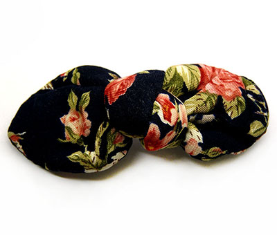 双层布艺蝴蝶结发夹欧美绒布发卡盘发弹簧夹