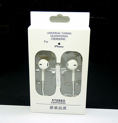 厂家直销 万能通用 蜗牛式 接听 调音国产耳机-苹果