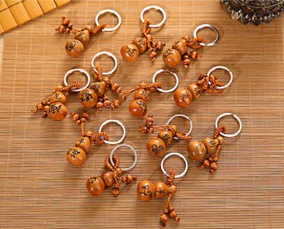 厂家直销辟邪纱信念桃木十二生肖葫芦钥匙扣饰品挂件