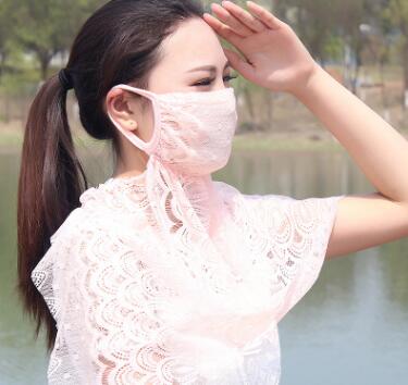欧美女士防晒口罩春夏季防紫外线薄款护颈护脖套头口罩大雪纺面纱