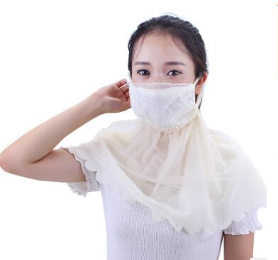 欧美女士防晒口罩春夏季防紫外线薄款护颈护脖套头口罩大雪纺面纱