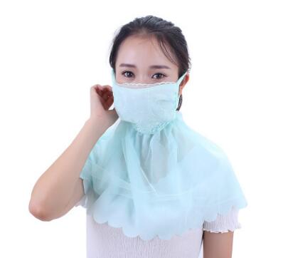 欧美女士防晒口罩春夏季防紫外线薄款护颈护脖套头口罩大雪纺面纱
