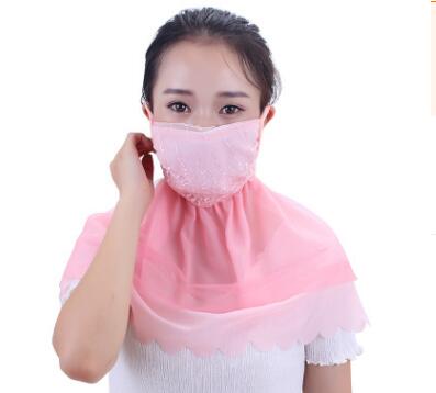 欧美女士防晒口罩春夏季防紫外线薄款护颈护脖套头口罩大雪纺面纱