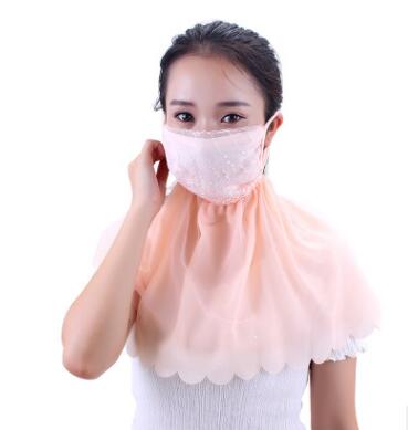 欧美女士防晒口罩春夏季防紫外线薄款护颈护脖套头口罩大雪纺面纱
