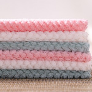 珊瑚绒不掉毛不沾油擦手巾菠萝纹压边抹布